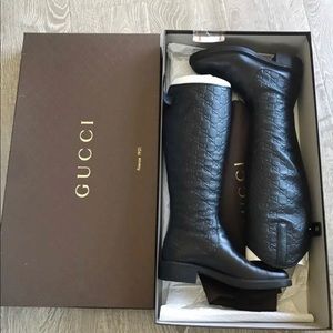 NWTB Gucci Nero matte black leather riding boots